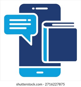 Estilo de ícone azul plano E-Book