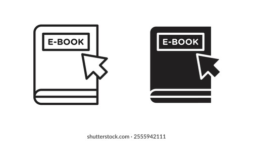 E-book flat simple vector symbols illustration.