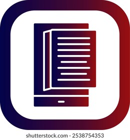 Ebook Glyph Gradient Round Corner Vector Icon Design