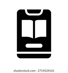 ebook glyph icon illustration vector graphic. Simple element illustration vector graphic, suitable for app, websites, and presentations isolated on white background