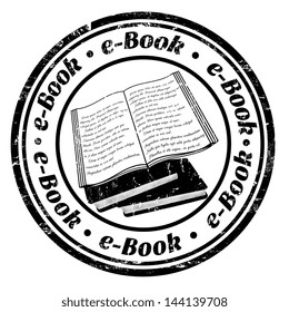 e-book grunge rubber stamp, vector illustration
