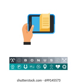 E-book in hand icon