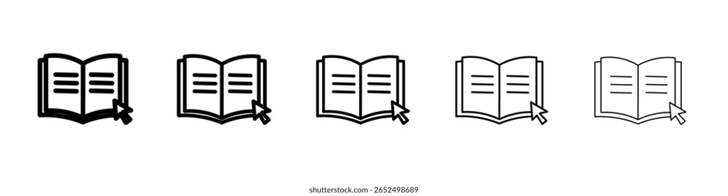 Ícone de E-book - sinal vetorial preto-e-branco
