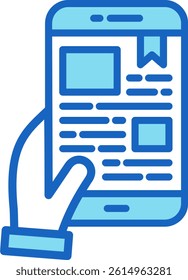 Ebook Icon Blue Vector Illustration