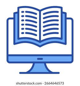 Ícone de ebook - Ilustração de vetor azul