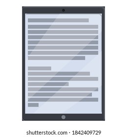 Ebook icon. Cartoon of ebook vector icon for web design isolated on white background