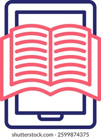 Ebook Icon Color Vector Illustration