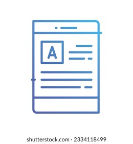 Diseño de iconos de Ebook en cinco estilos con pulsación editable. Línea, Sólido, Línea plana, Color de tono Duo y Línea de degradado de color. Adecuado para diseño de páginas Web, aplicaciones móviles, UI, UX y GUI.