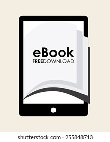 ebook icon design, vector illustration eps10 graphic 