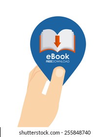 ebook icon design, vector illustration eps10 graphic 