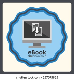 ebook icon design, vector illustration eps10 graphic 