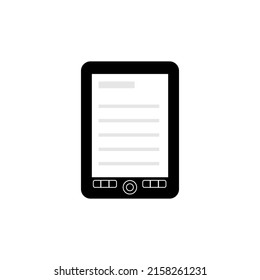 Icono de Ebook. Dispositivo de libro electrónico para educación y aprendizaje. Lector de libros electrónicos, icono de lector electrónico. Símbolo de Tablet PC. Ilustración vectorial.