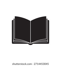 Icono del ebook, educación electrónica, icono de aprendizaje en línea en diseño plano negro sobre fondo blanco
