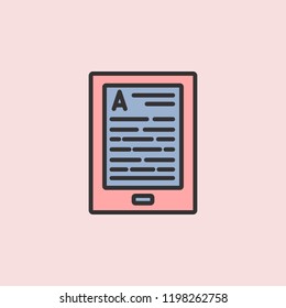 E-book icon. Element of color education for mobile concept and web apps illustration. Thin line icon for website design and development, app development