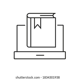 e-book icon element of e-learning icon for mobile concept and web apps. Thin line e-book icon can be used for web and mobile. Premium icon on white background