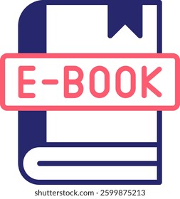 Ebook Icon Fill Vector Illustration