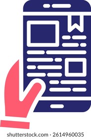 Ebook Icon Fill Vector Illustration