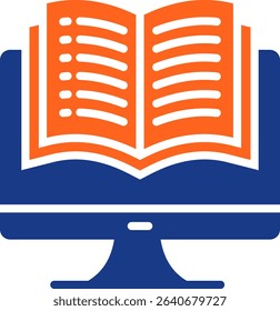 Ebook Icon Fill Vector Illustration