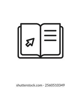 E-book icon Flat art in black and white isolated