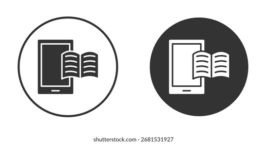 Icono de libro electrónico plano. Ilustración aislada símbolo de signo de Vector