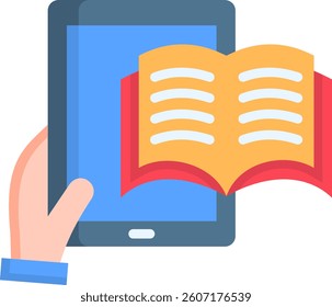 Ebook Icon Flat Vector Illustration