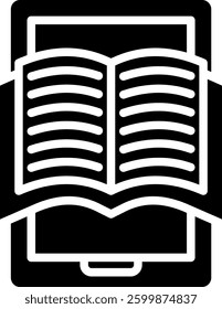 Ebook Icon Glyph Vector Illustration
