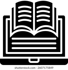 Ebook Icon Glyph Vector Illustration