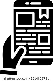 Ebook Icon Glyph Vector Illustration
