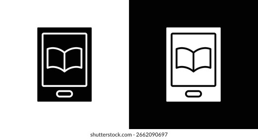Ebook icon glyphs vectors. Web flat pack.