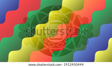Ebook icon inside Colorful candy badge. Curvy exquisite background. Illustration. 
