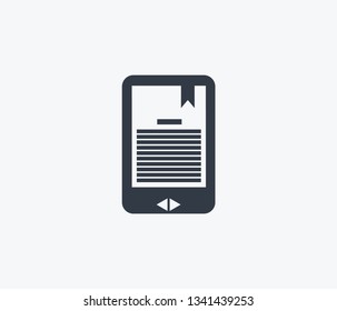 E-book icon isolated on clean background. E-book icon concept drawing icon in modern style. Vector illustration for your web mobile logo app UI design.
