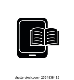 Ebook icon isolated on white background.