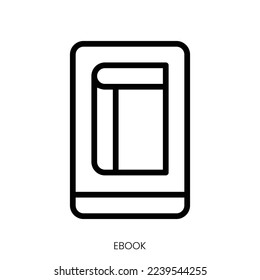ebook icon. Line Art Style Design Isolated On White Background