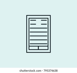 Ebook icon line isolated on clean background. Electronic book concept drawing icon line in modern style. Vector illustration for your web site mobile logo app UI design.