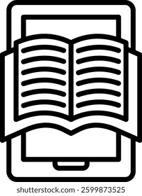 Ebook Icon Line Vector Illustration