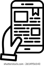 Ebook Icon Line Vector Illustration