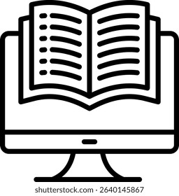 Ebook Icon Line Vector Illustration