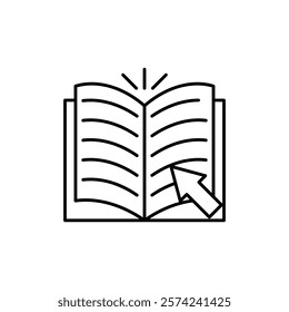 E-book icon linear logo isolated