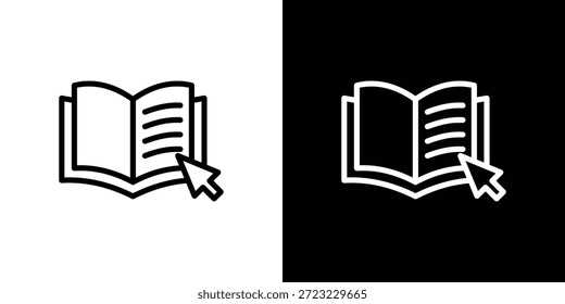 E-Book-Icon-Logo-Konzept in Strichen