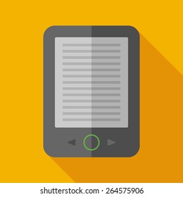 e-book icon with long shadow. flat style vector illustration