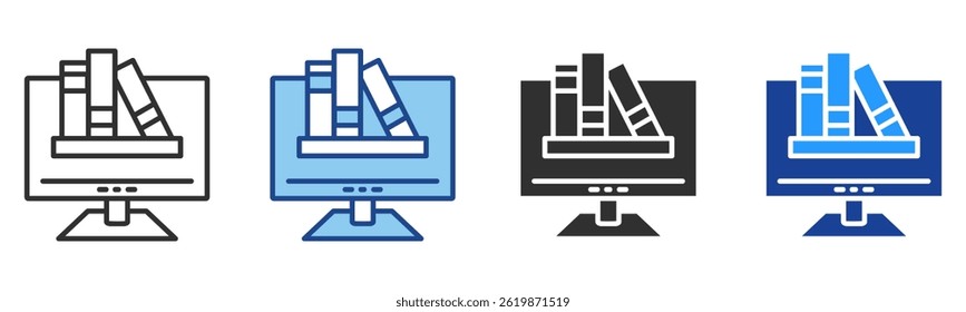 Ebook Icon Multiple Style Vector Collection