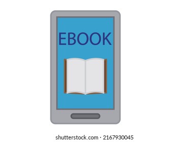 Ebook icon on white background.