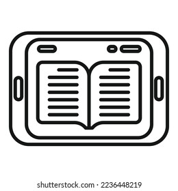 Ebook icon outline vector. Digital education. Book online