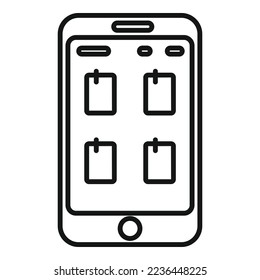 Ebook icon outline vector. Digital book. Library education
