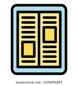 Ebook icon outline vector. Digital book. Media mobile color flat