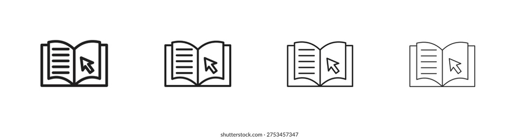 E-book icon outline vector. outline icons collection.