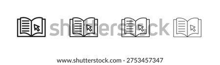 E-book icon outline vector. outline icons collection.