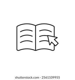 E-book icon Outline vector line symbol