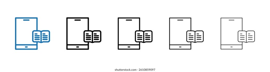 Ebook icon Outline vector logo for web ui