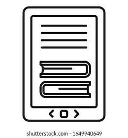 Icono de Ebook. Icono de vector de libro de esquema para diseño web aislado en fondo blanco